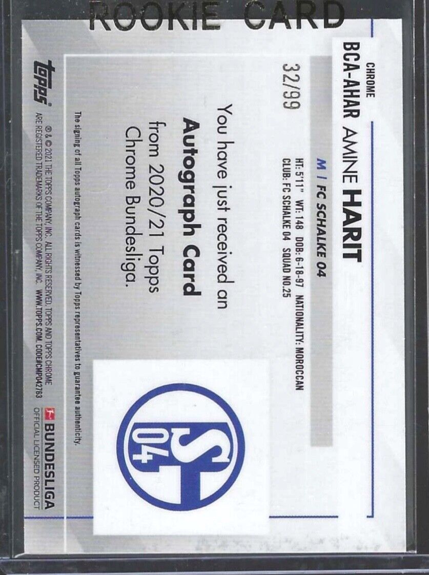 AMINE HARIT 2020-21 TOPPS CHROME BUNDESLIGA GREEN REFRACTOR AUTO #D 32/99