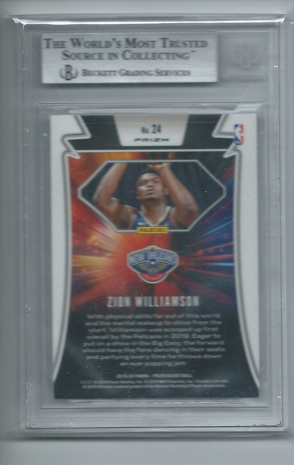 ZION WILLIAMSON 2019-20 PANINI PRIZM FAR OUT! PRIZM HYPER RC BGS 9 MINT POP 10