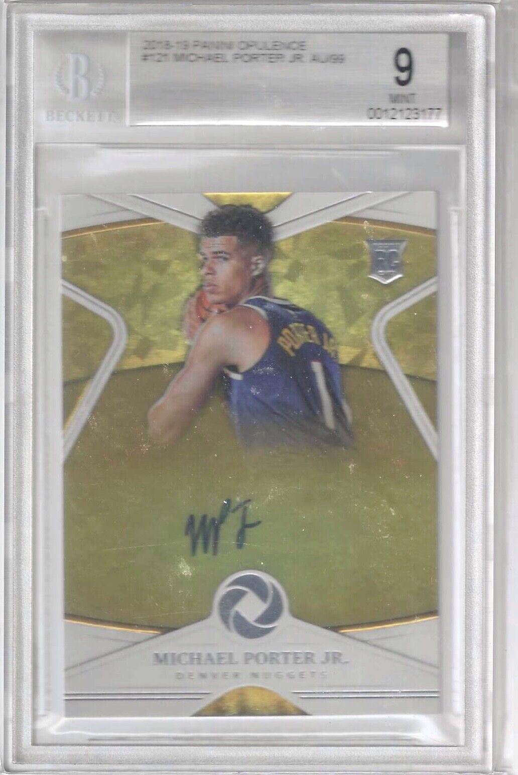 MICHAEL PORTER JR 2018 PANINI OPULENCE ROOKIE AUTO RC /99 BGS 9 MINT 10 AU POP 2