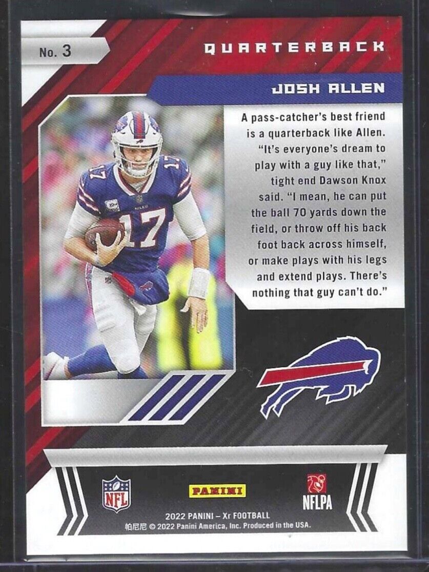 JOSH ALLEN 2022 PANINI XR PURPLE FOIL #D 20/25