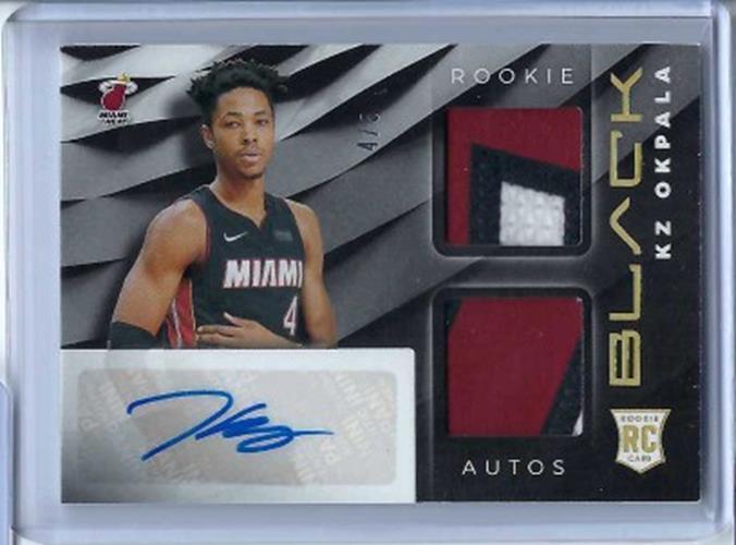 KZ OKPALA 2019-20 PANINI BLACK DUAL PATCH AUTO RC #D 4/5