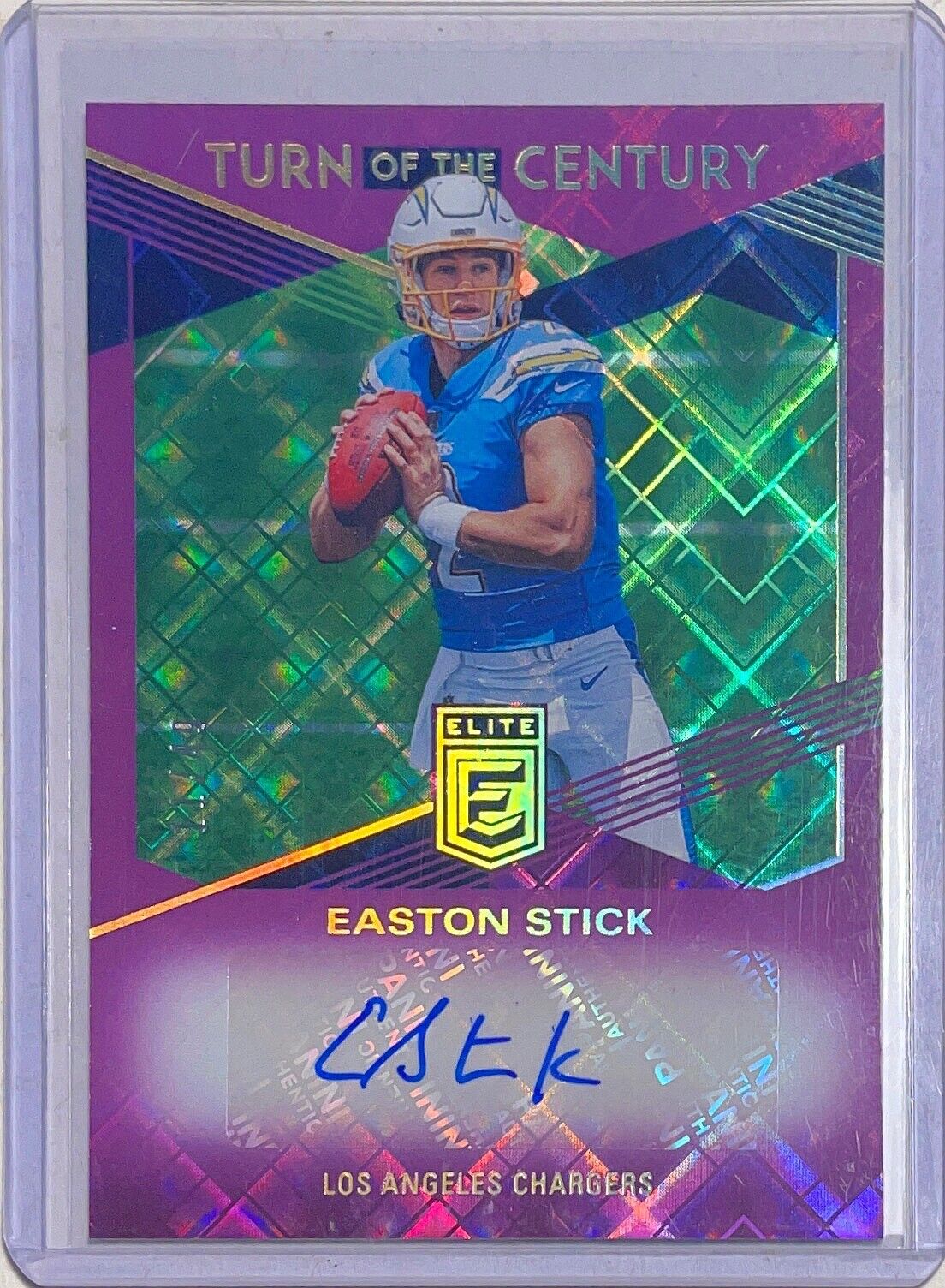 EASTON STICK 2019 PANINI DONRUSS ELITE TURN OF THE CENTURY PURPLE AUTO RC #D /49