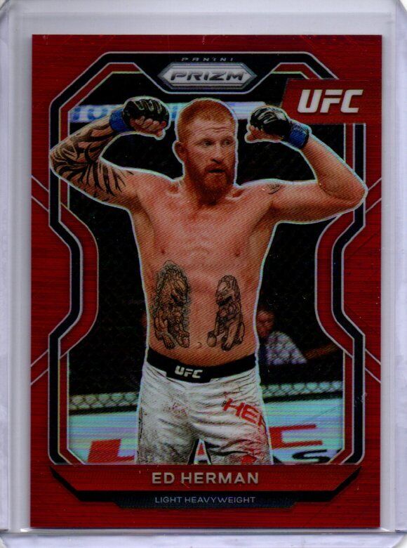 ED HERMAN 2021 PANINI PRIZM UFC RED PRIZM #D 222/275