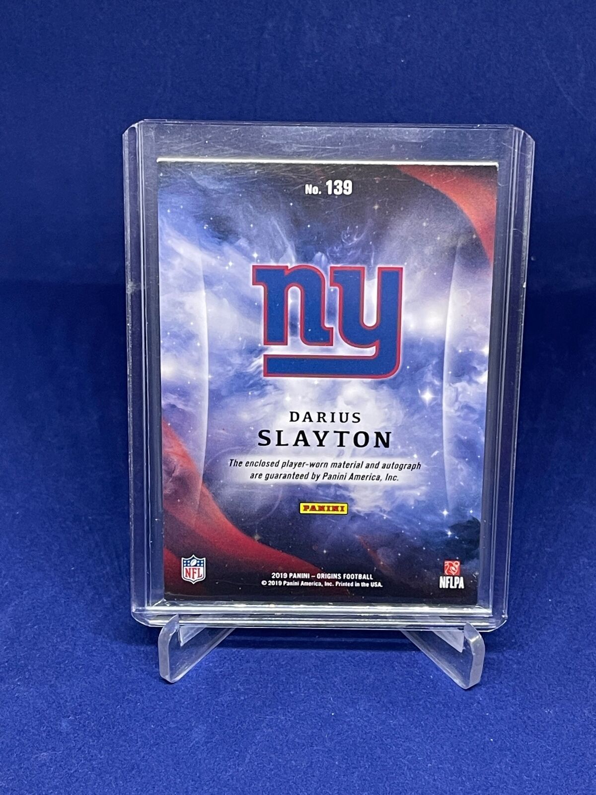 DARIUS SLAYTON 2019 PANINI ORIGINS PATCH AUTO ROOKIE RC ORANGE #D 70/75