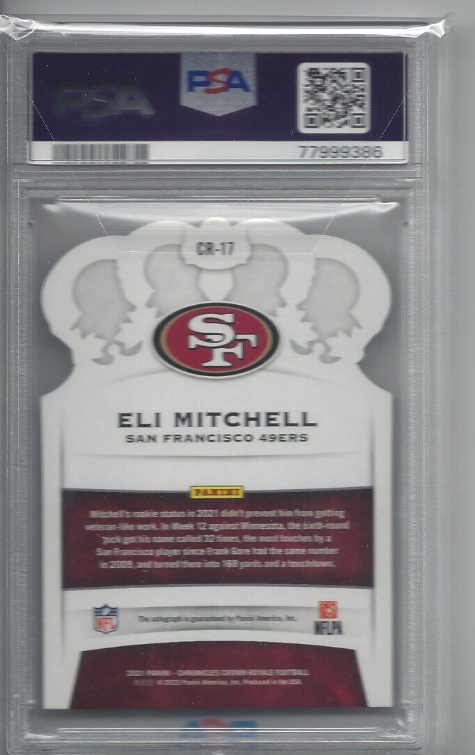 ELI MITCHELL 2021 CHRONICLES BRONZE DIE CUT AUTO RC #D 43/49 PSA 10 GEM POP 1/1