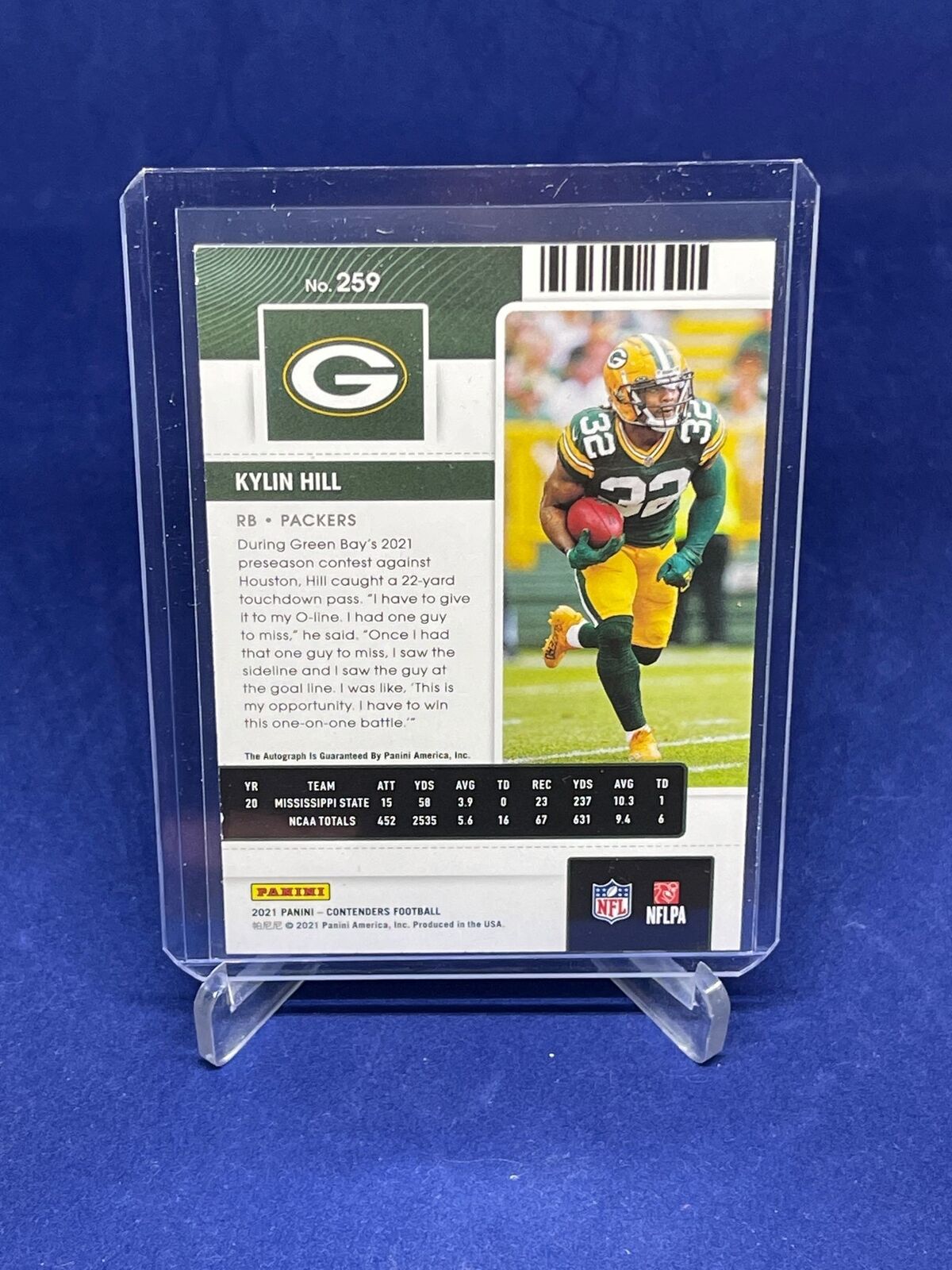 KYLIN HILL 2021 PANINI CONTENDERS ROOKIE TICKET AUTO RC #259