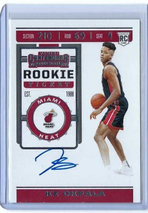 KZ OKPALA 2019-20 PANINI CONTENDERS ROOKIE TICKET ON CARD AUTO RC #121