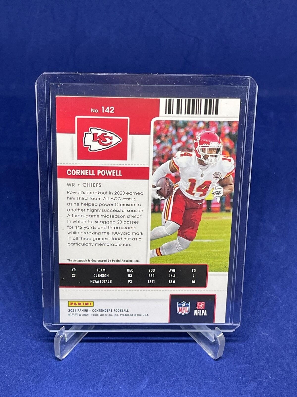 CORNELL POWELL 2021 PANINI CONTENDERS ROOKIE TICKET ON CARD AUTO RC #142