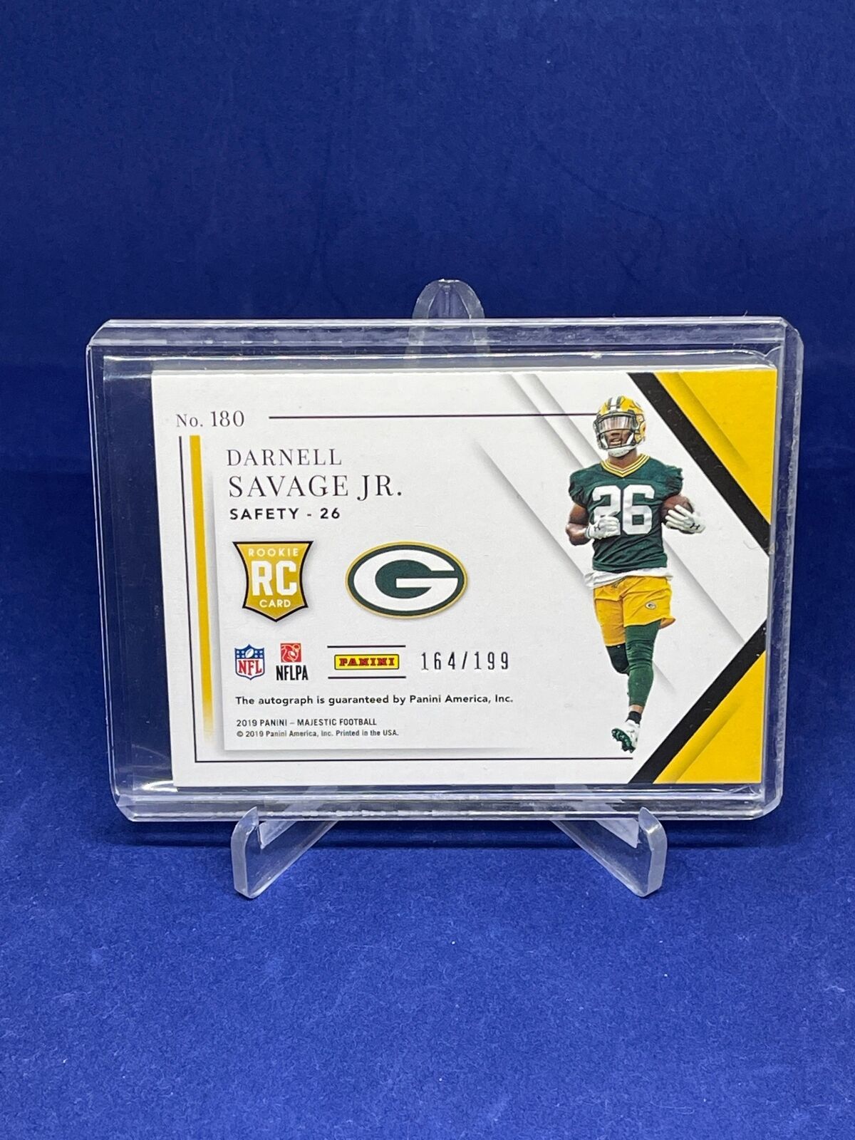 DARNELL SAVAGE JR 2019 PANINI MAJESTIC ROOKIE AUTO RC #D 164/199