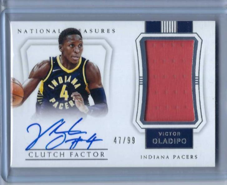 VICTOR OLADIPO 2017-18 PANINI NATIONAL TREASURES CLUTCH FACTOR AUTO JERSEY /99