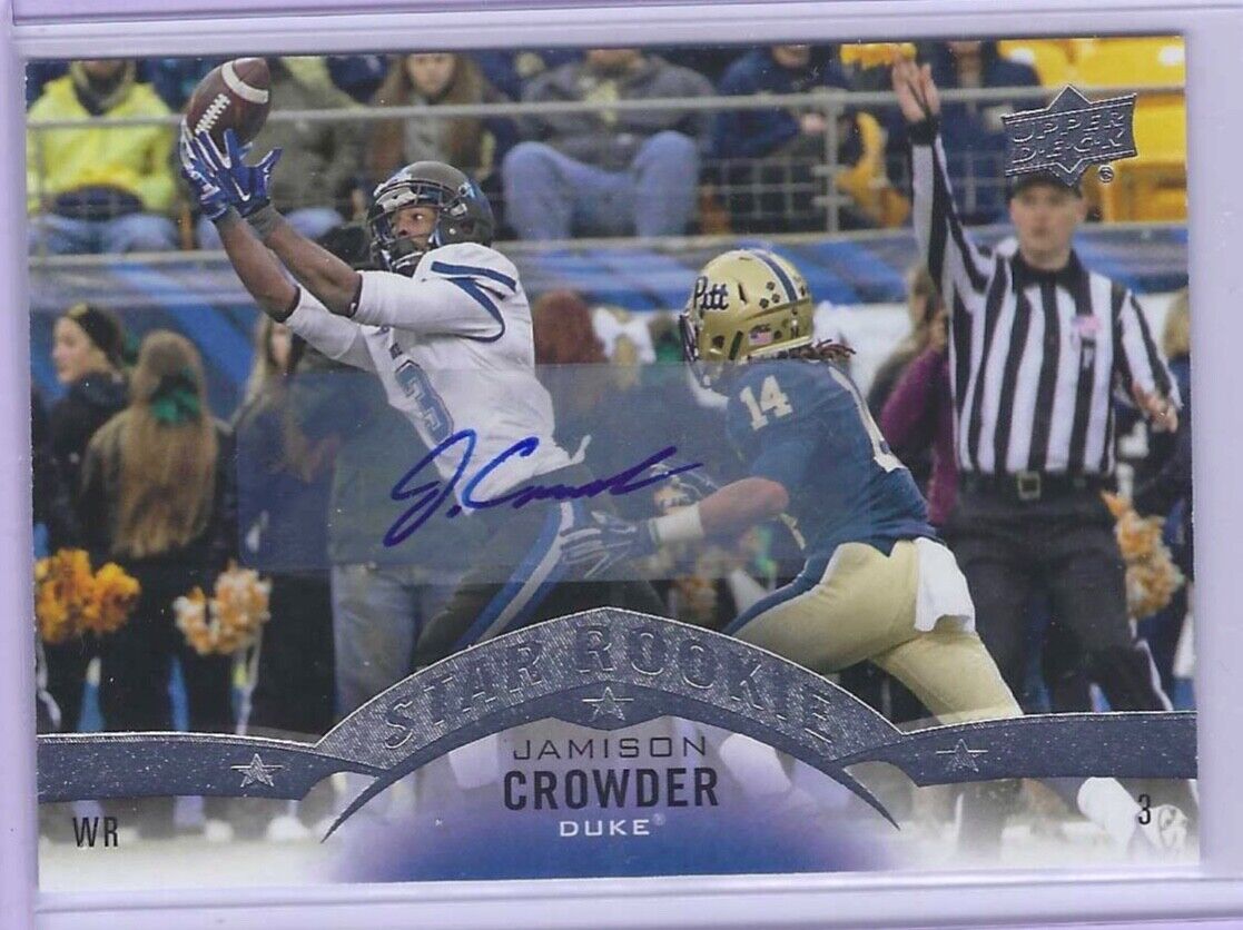 JAMISON CROWDER 2015 UPPER DECK STAR ROOKIE AUTO RC #120