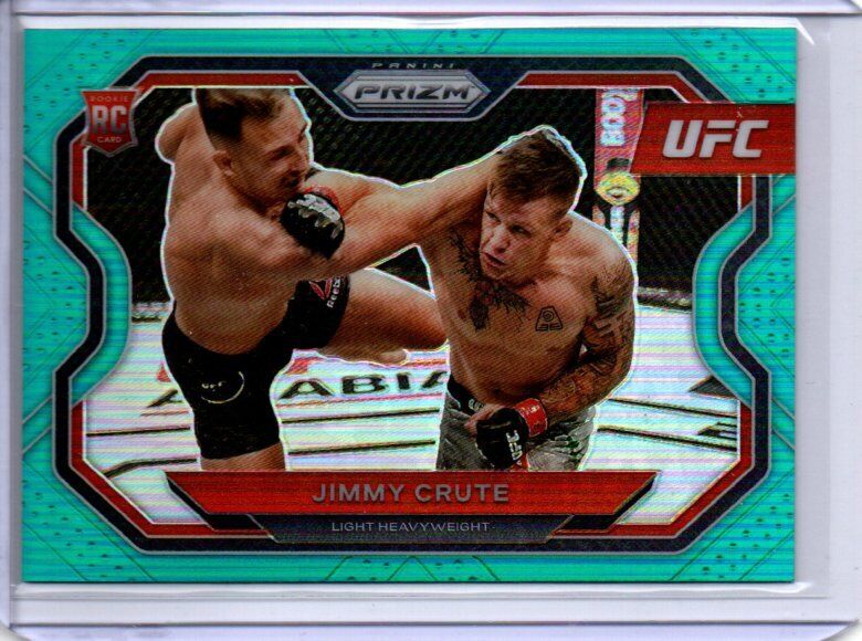 JIMMY CRUTE 2021 PANINI PRIZM UFC TEAL PRIZM RC #D 15/49