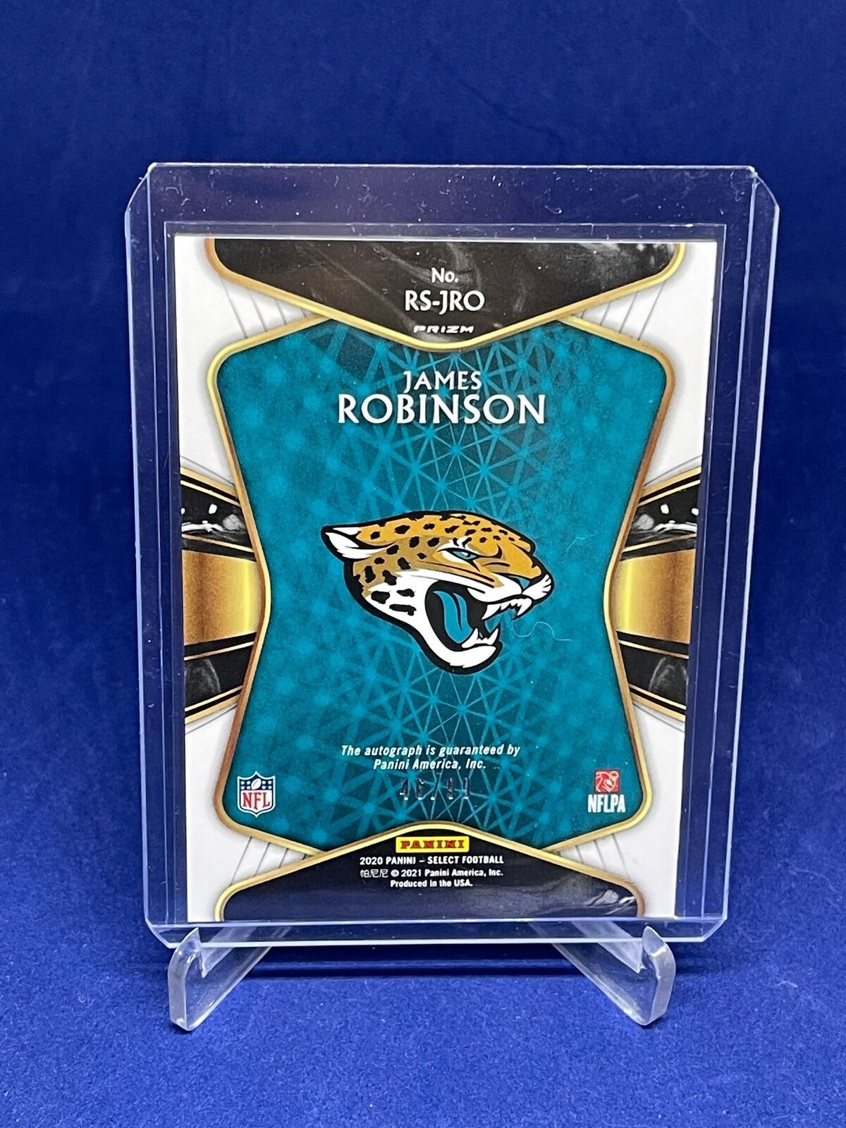 JAMES ROBINSON 2020 PANINI SELECT SILVER PRIZM AUTO ROOKIE RC #D 46/99