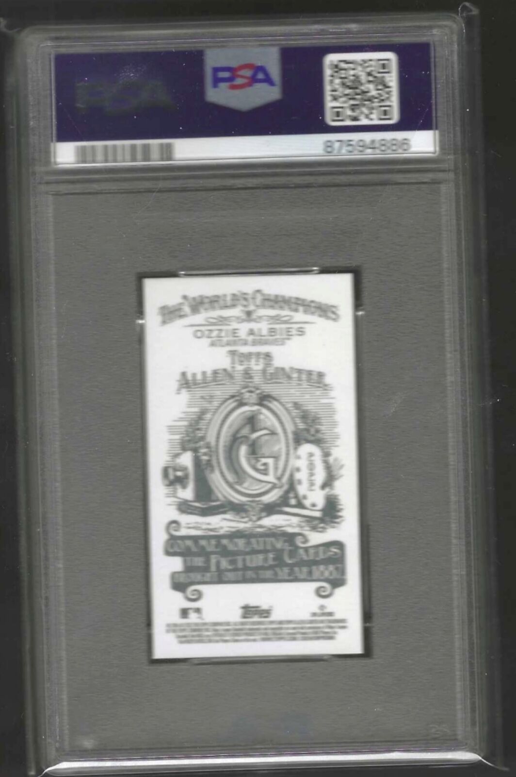 OZZIE ALBIES 2022 ALLEN & GINTER MINI SSP /50 NO NUMBER #113 PSA 10 POP 1/1