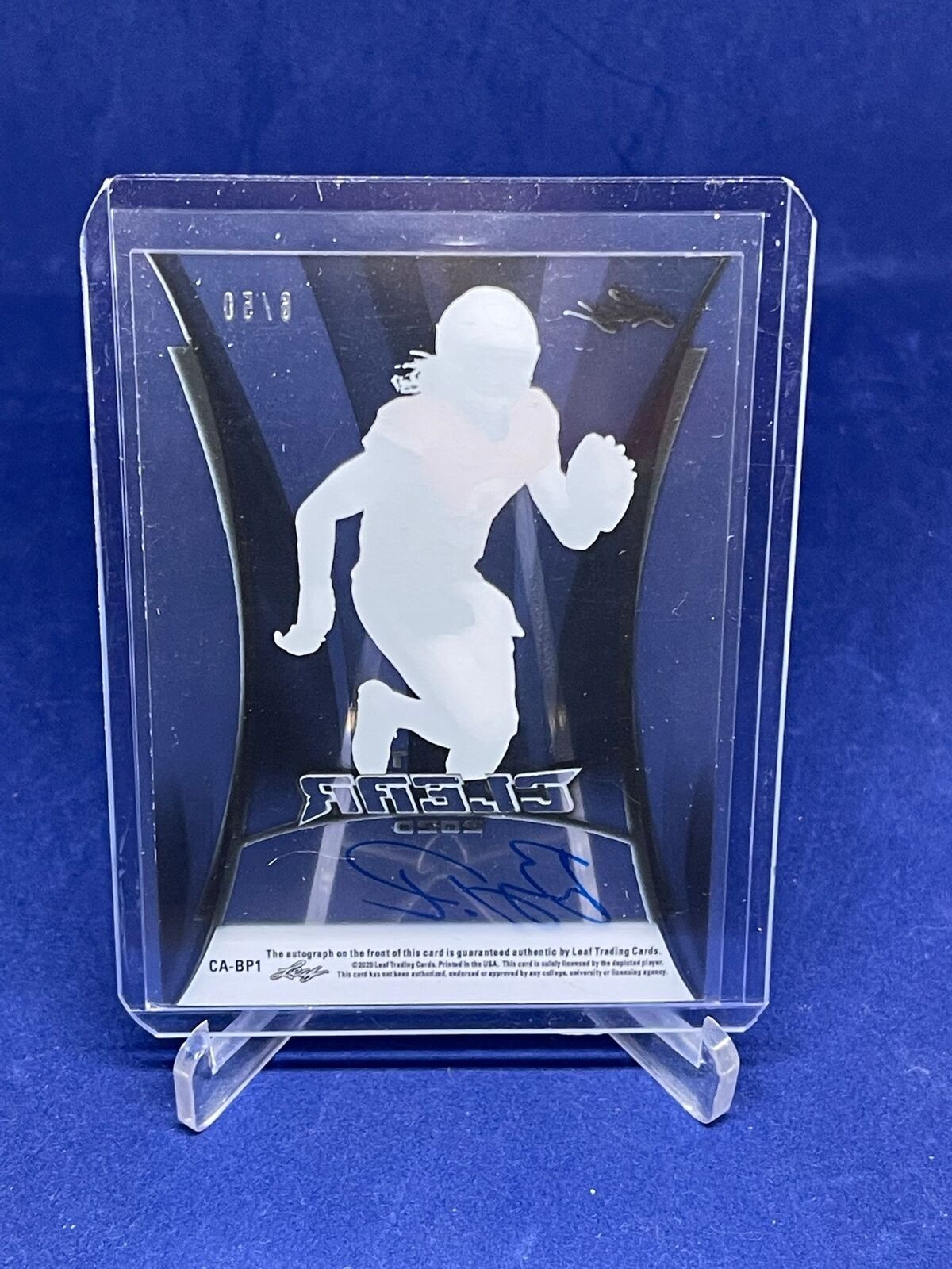 BRYCE PERKINS 2020 LEAF TRINITY CLEAR PINK ON CARD AUTO ROOKIE RC #D 6/50