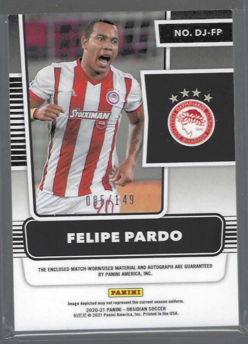 FELIPE PARDO 2020-21 PANINI OBSIDIAN SILVER ETCH DUAL PATCH AUTO #D /149