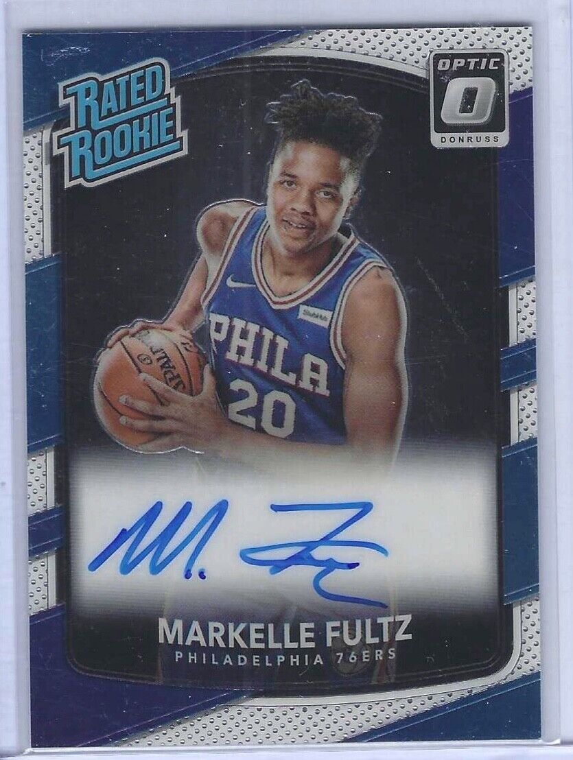 MARKELLE FULTZ 2017-18 PANINI DONRUSS OPTIC RATED ROOKIE ON CARD AUTO RC #200