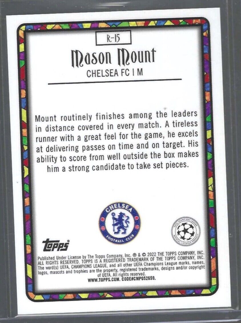 MASON MOUNT 2021-22 TOPPS MERLIN CHROME UEFA RENAISSANCE SSP CASE HIT #R-15