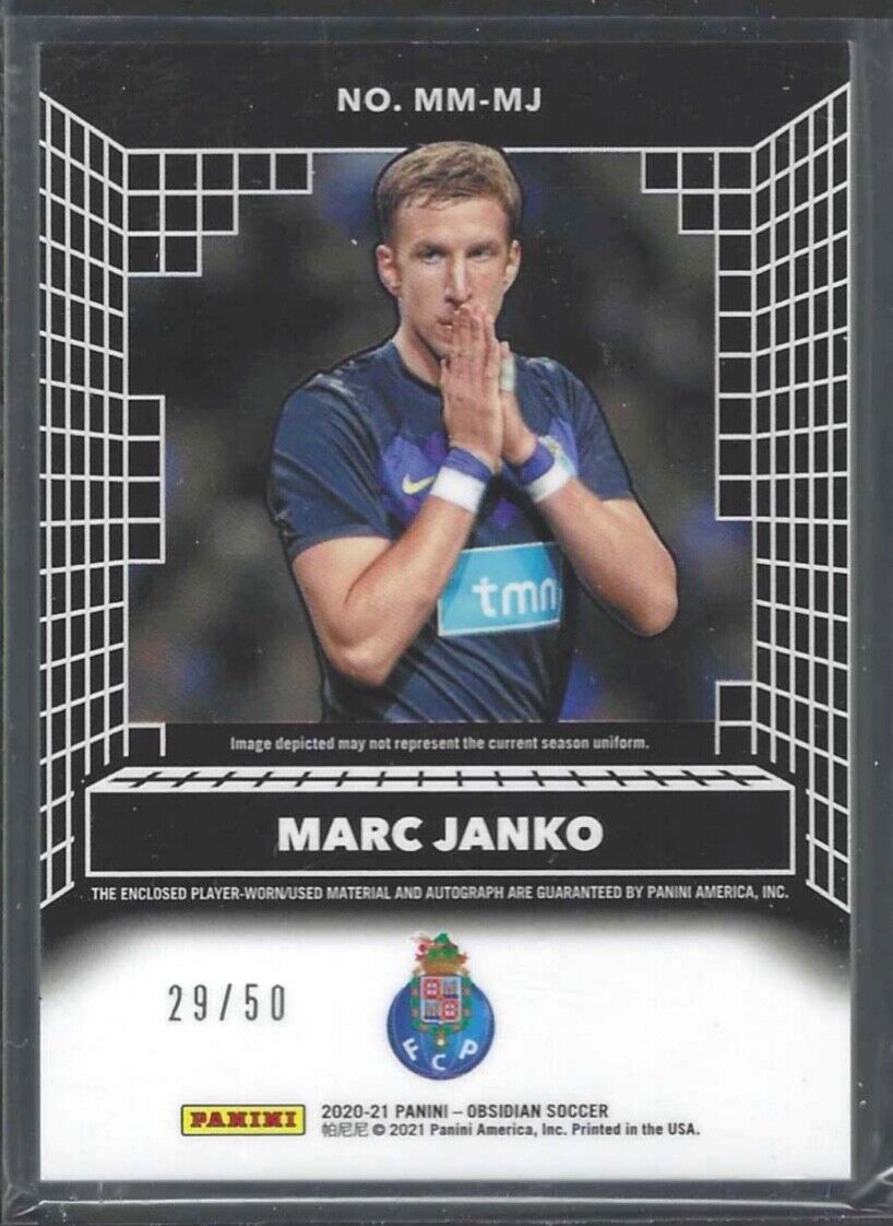 MARC JANKO 2020-21 PANINI OBSIDIAN MATRIX ORANGE ETCH PATCH AUTO #D 29/50