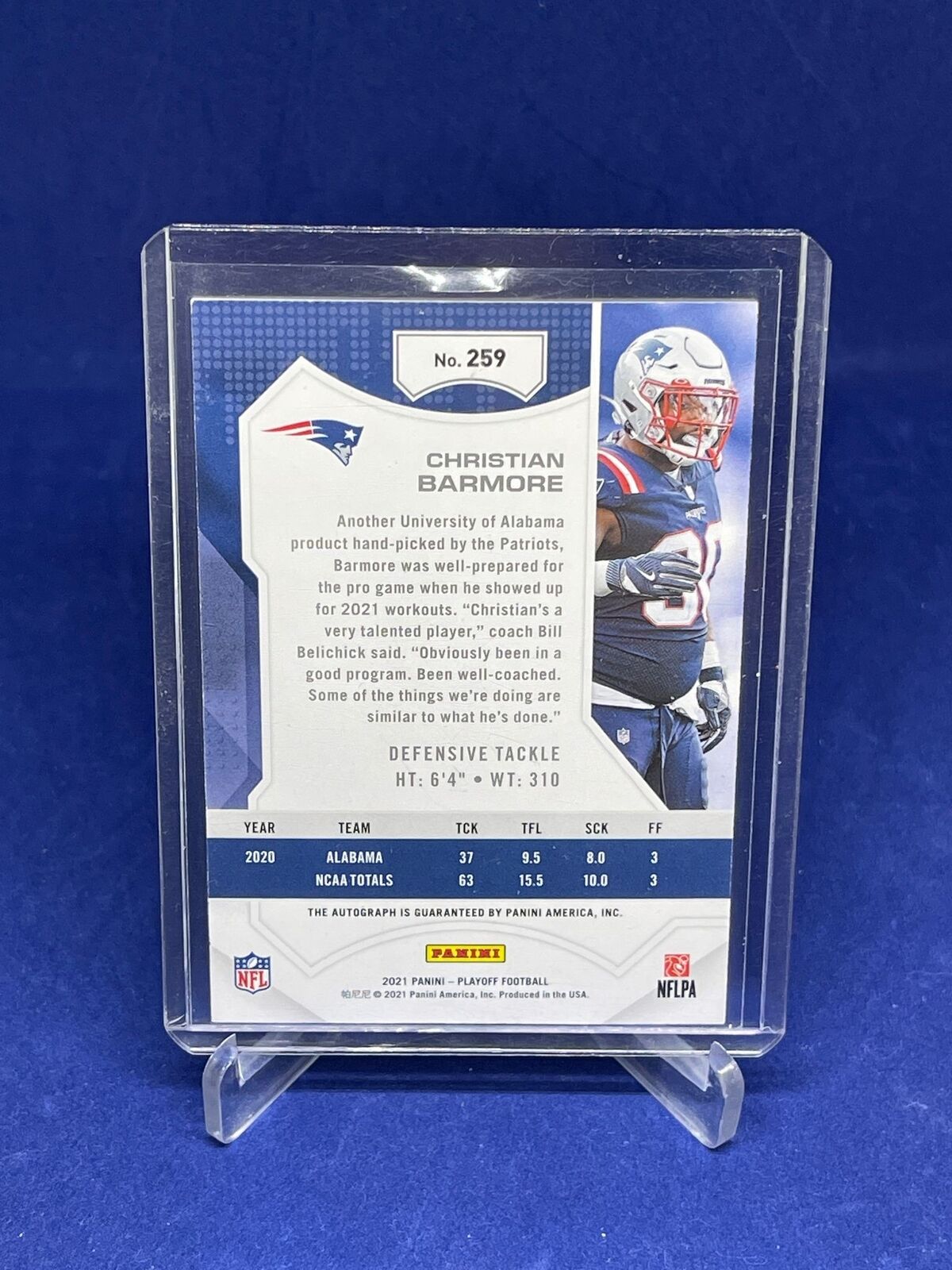 CHRISTIAN BARMORE 2021 PANINI PLAYOFF ROOKIE AUTO RC #259
