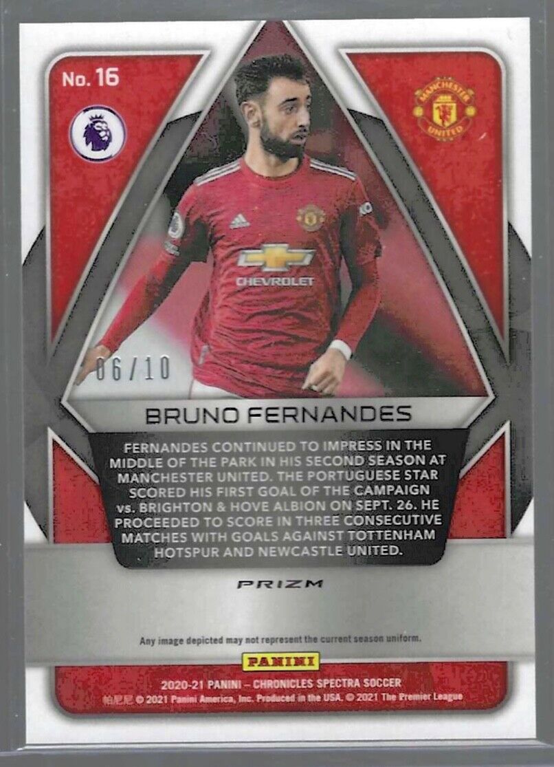 BRUNO FERNANDES 2020-21 PANINI CHRONICLES SPECTRA GOLD PRIZM #D 06/10