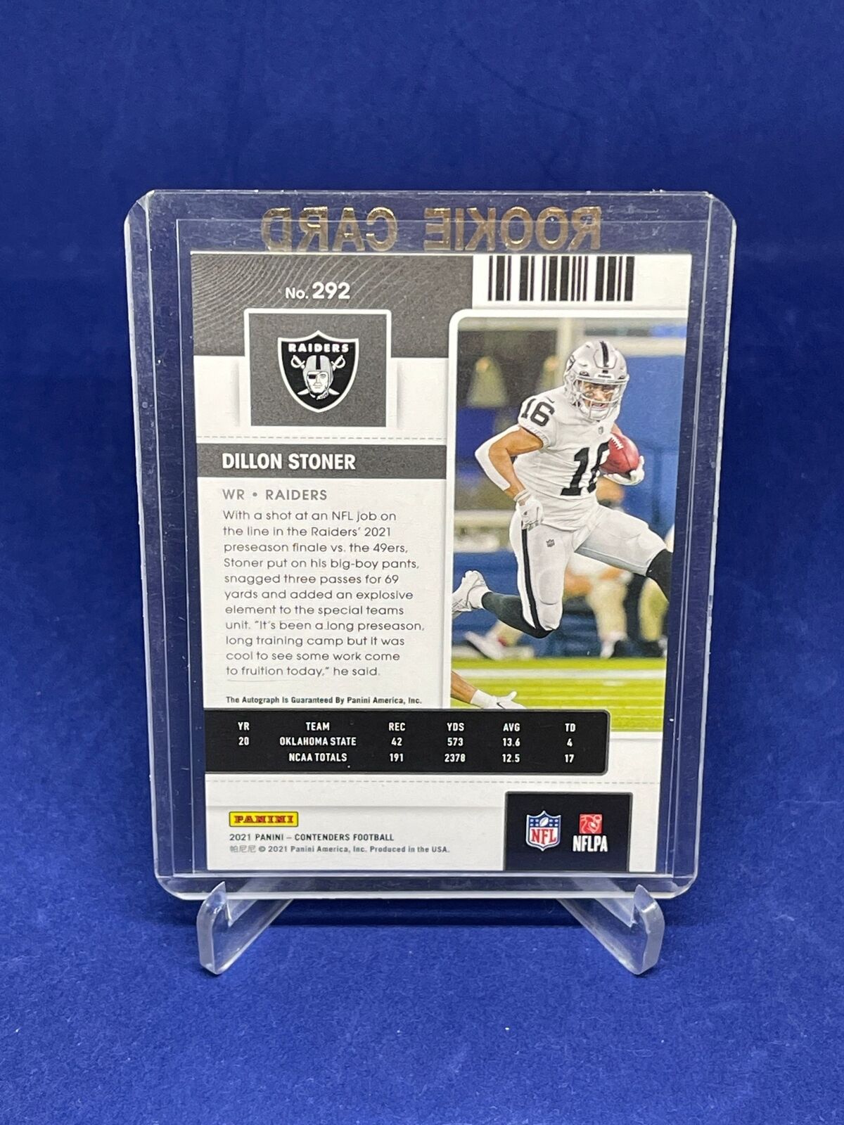 DILLON STONER 2021 PANINI CONTENDERS CHAMPIONSHIP TICKET AUTO ROOKIE RC #D 7/49