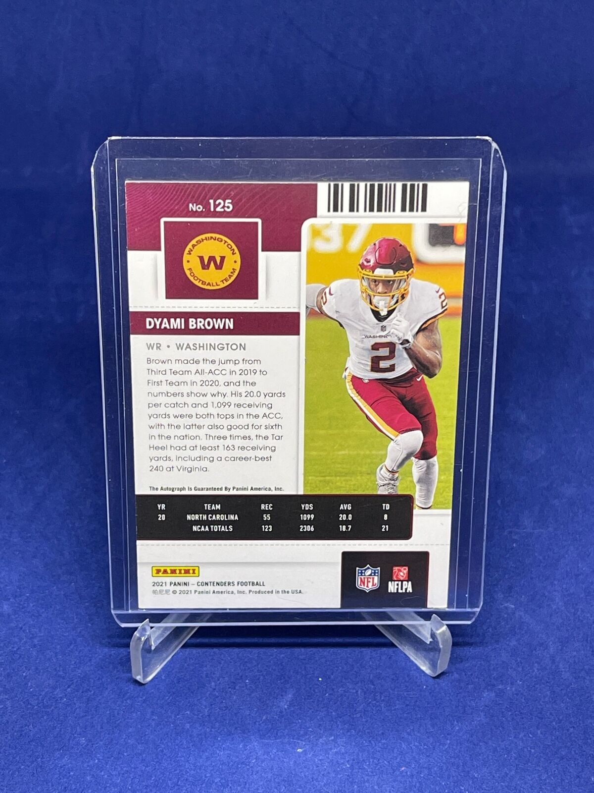 DYAMI BROWN 2021 PANINI CONTENDERS ROOKIE TICKET ON CARD AUTO RC #125