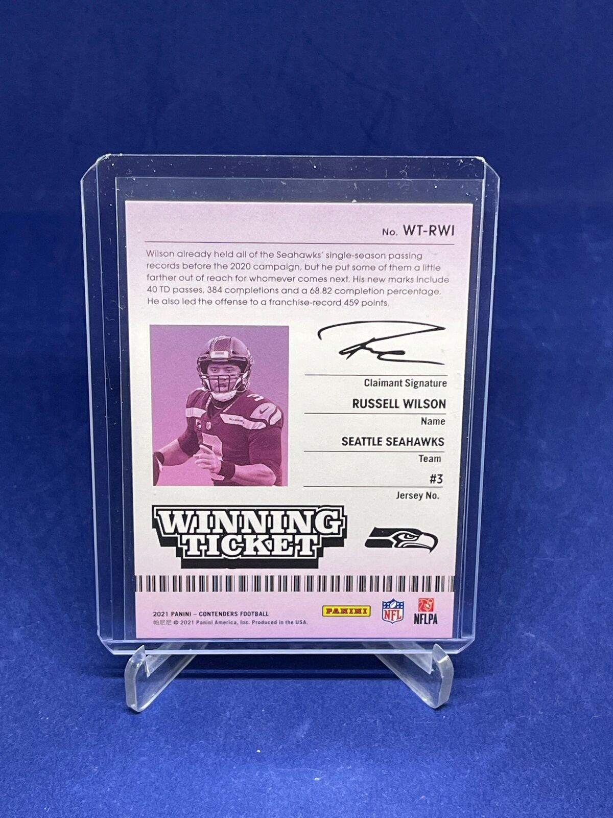 RUSSELL WILSON 2021 PANINI CONTENDERS WINNING TICKET SILVER #D 78/99