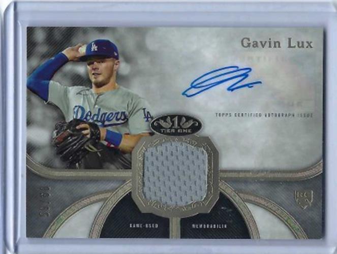 GAVIN LUX 2020 TOPPS TIER ONE JERSEY AUTO RC #D 59/60