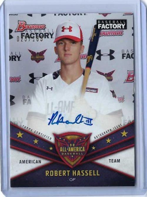 ROBERT HASSELL 2019 TOPPS BOWMAN UNDER ARMOUR ON CARD AUTO PROSPECT #D 23/185