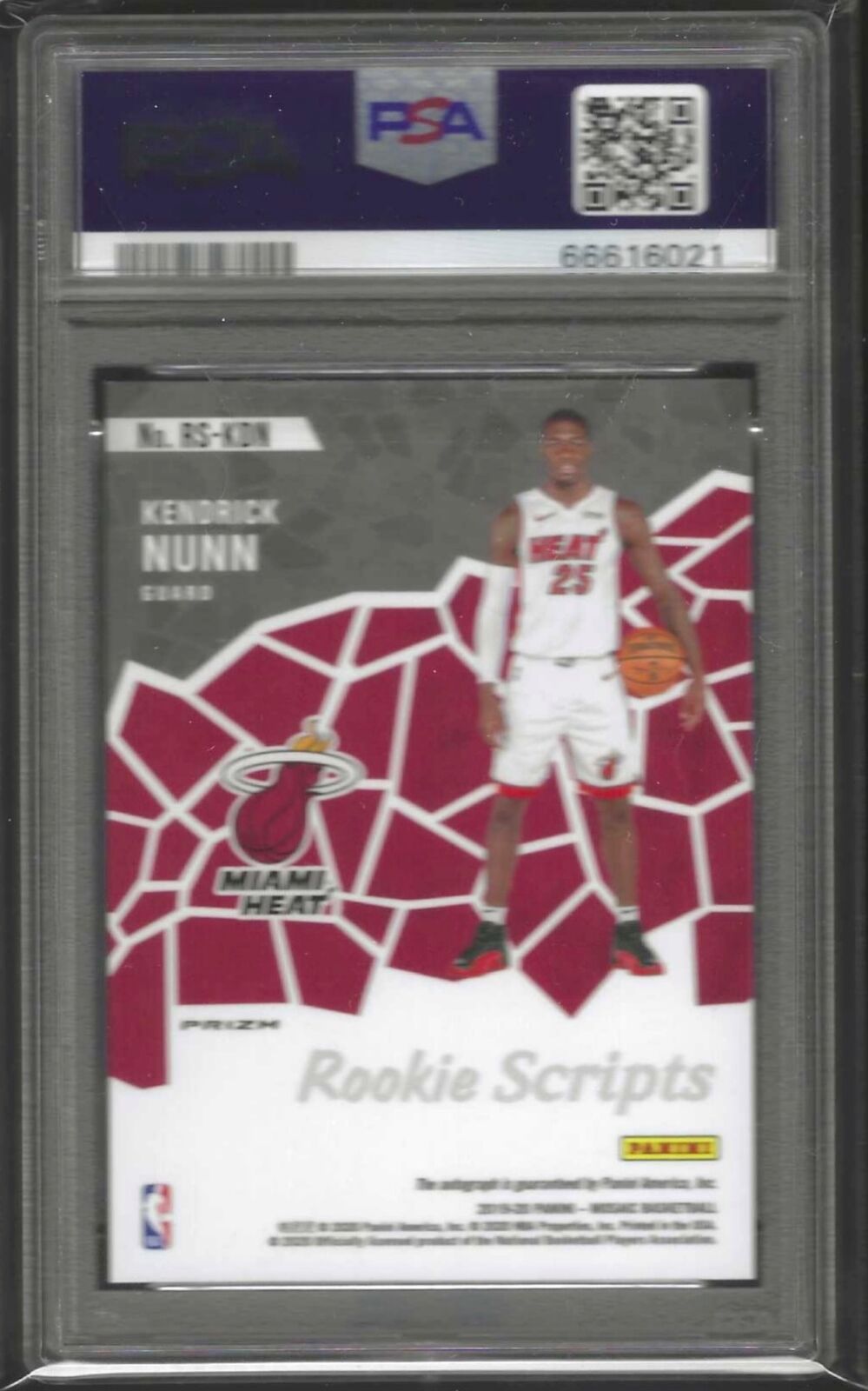 KENDRICK NUNN 2019-20 PANINI MOSAIC ROOKIE SCRIPTS AUTO RC PSA 10 GEM MINT