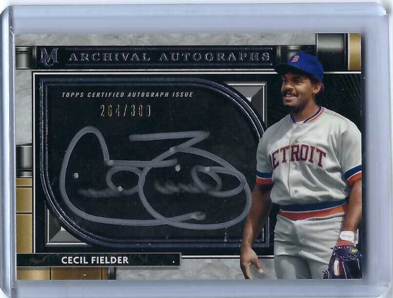 CECIL FIELDER 2021 TOPPS MUSEUM COLLECTION ARCHIVAL ON CARD AUTO #D 254/300