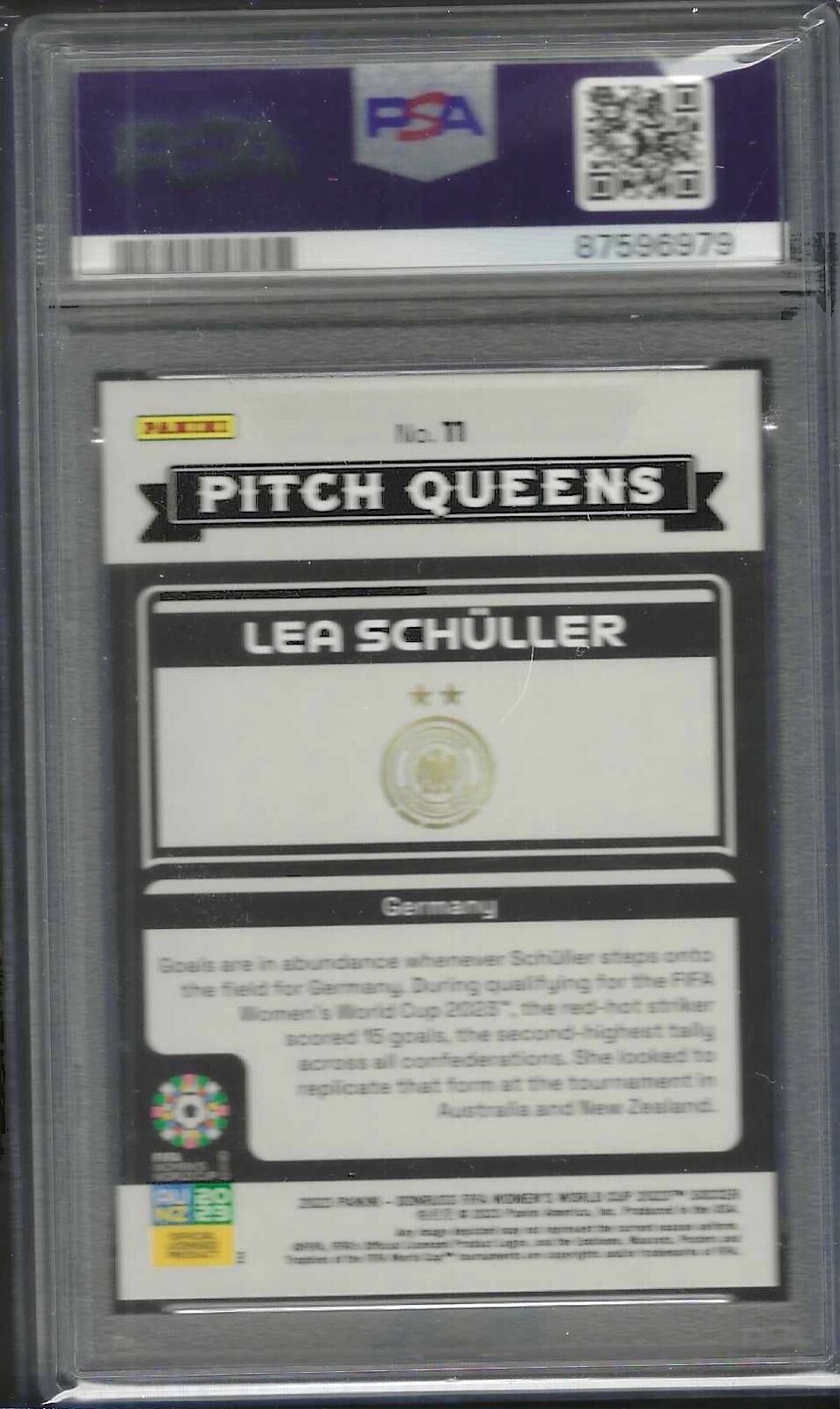 LEA SCHULLER 2023 DONRUSS WOMENS PITCH QUEENS ORANGE /49 PSA 9 MINT POP 1/1