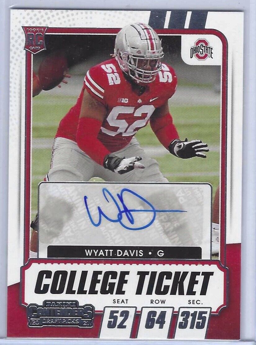 WYATT DAVIS 2021 CONTENDERS DRAFT PICKS COLLEGE TICKET AUTO RC #197