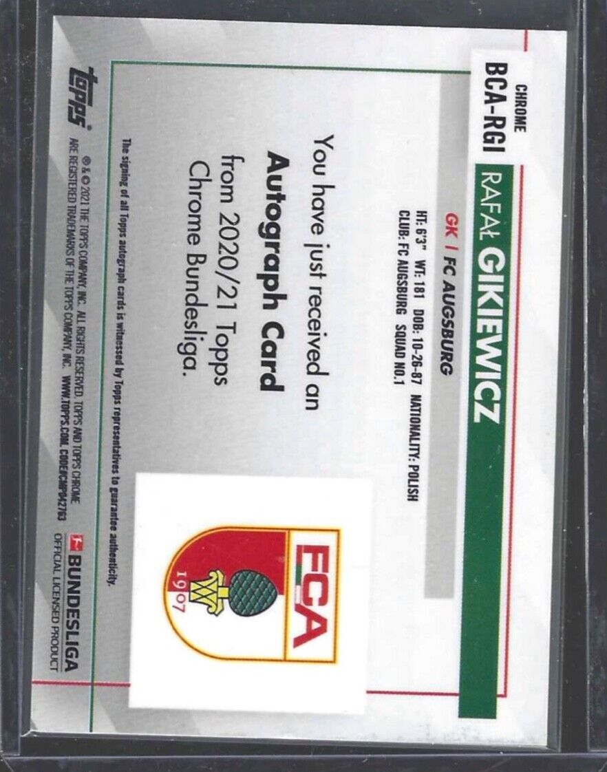 RAFAL GIKIEWICZ 2020-21 TOPPS CHROME BUNDESLIGA SILVER REFRACTOR AUTO #BCA-RGI