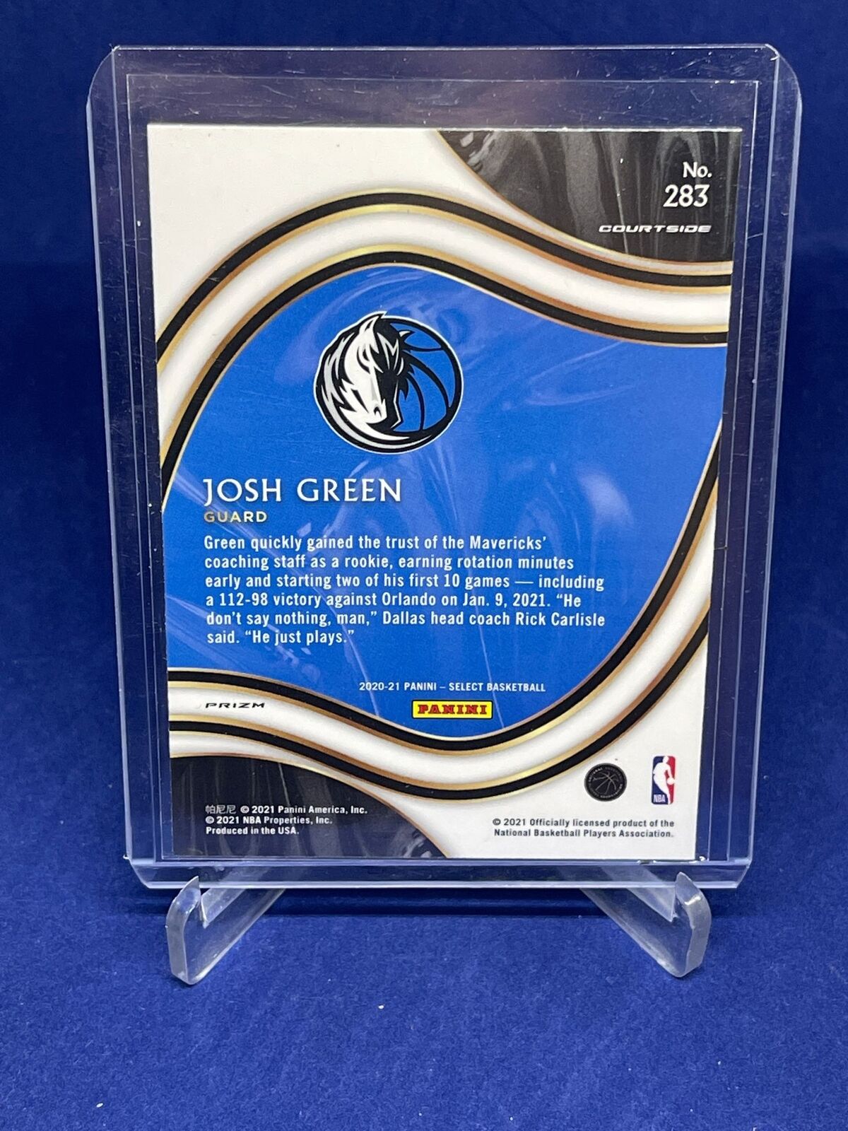 JOSH GREEN 2020-21 PANINI SELECT COURTSIDE DISCO PRIZM ROOKIE RC #283