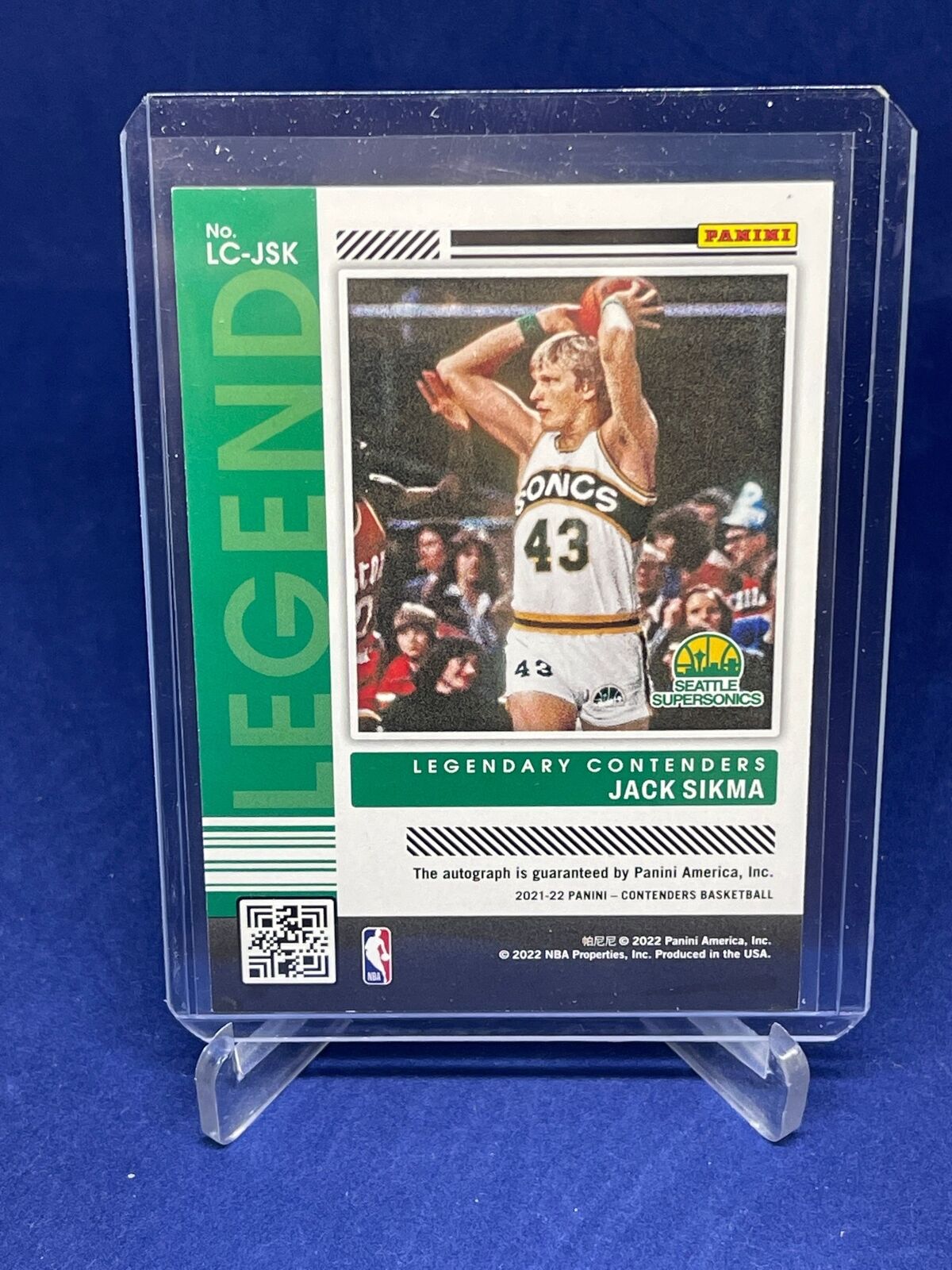 JACK SIKMA 2021-22 PANINI CONTENDERS LEGENDARY CONTENDERS AUTO #D 21/199