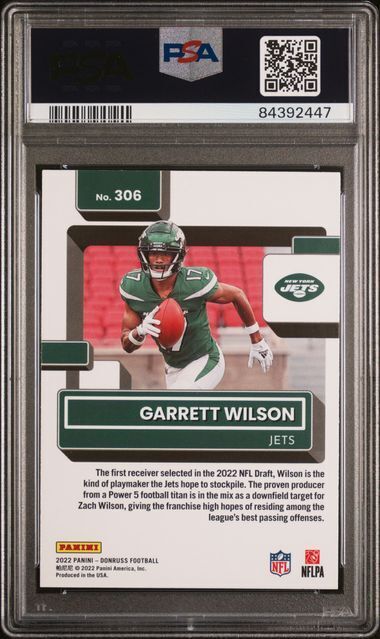 GARRETT WILSON 2022 PANINI DONRUSS NO NAME RATED ROOKIE RC SSP #306 PSA 9 POP 2