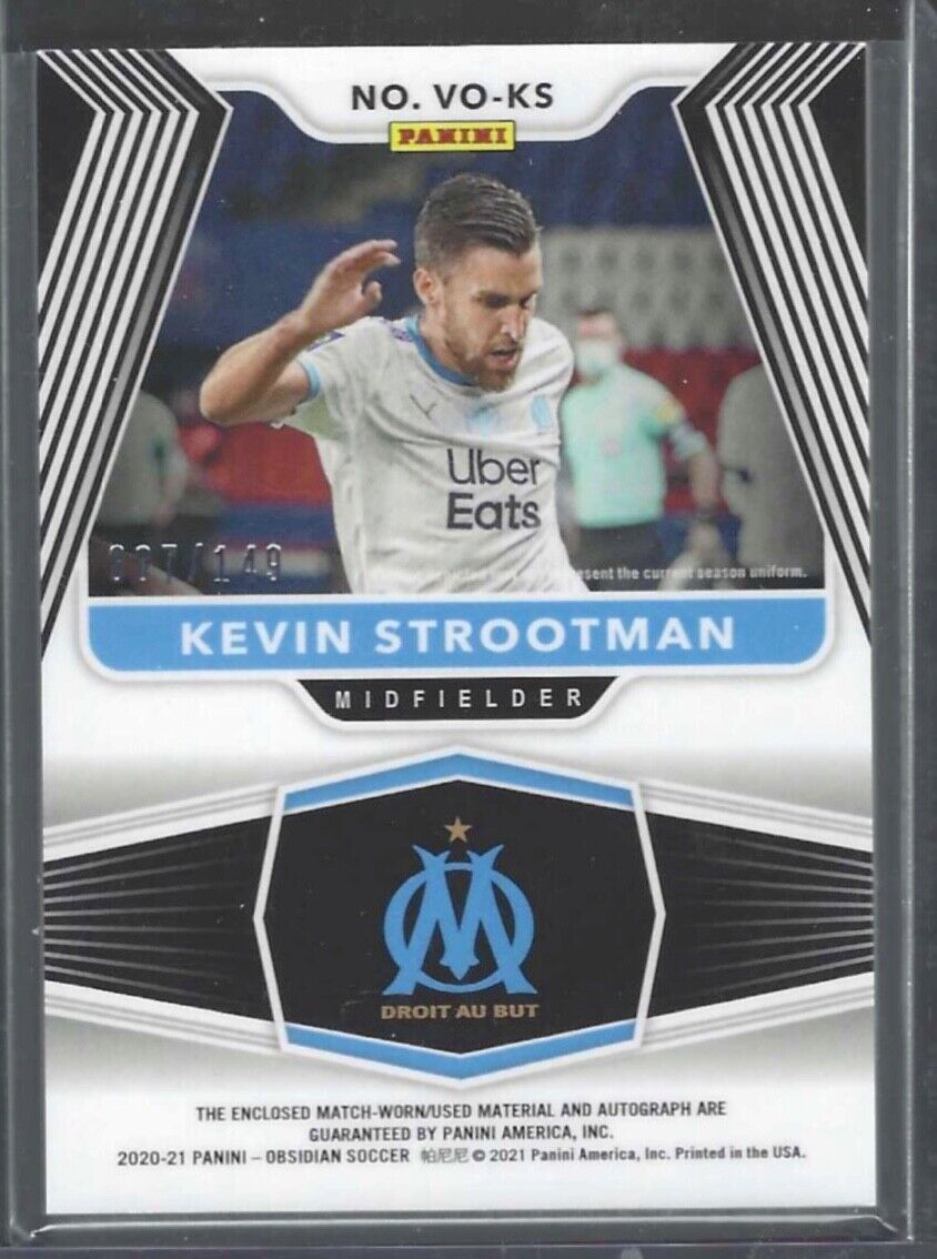 KEVIN STROOTMAN 2020-21 PANINI OBSIDIAN VOLCANIC SILVER ETCH PATCH AUTO #D 7/149