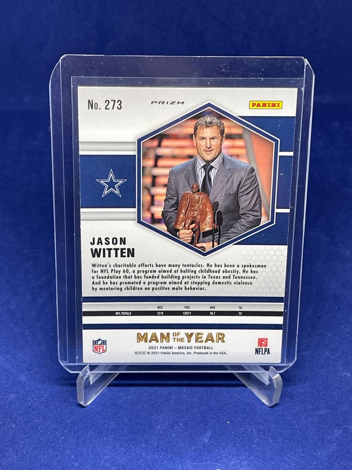 JASON WITTEN 2021 PANINI MOSAIC MAN OF THE YEAR GENESIS PRIZM SP #273