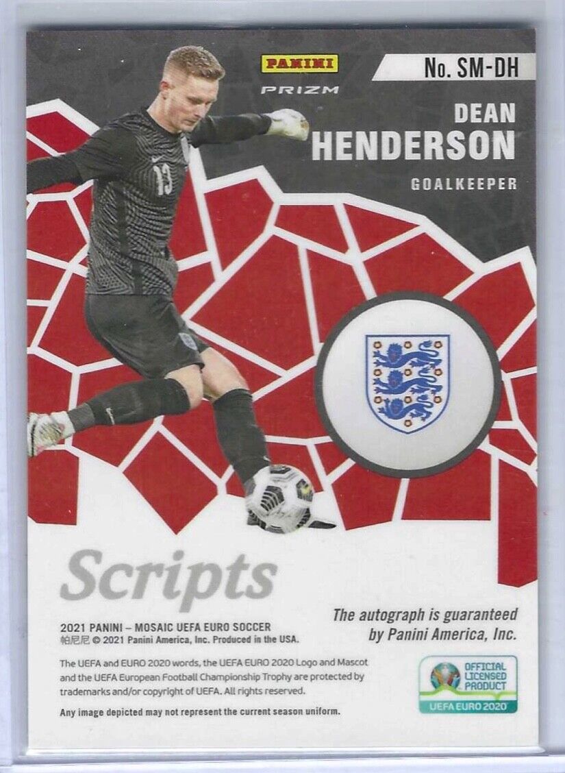 DEAN HENDERSON 2020-21 PANINI MOSAIC RED AND GREEN PRIZM SCRIPTS AUTO #SM-DH