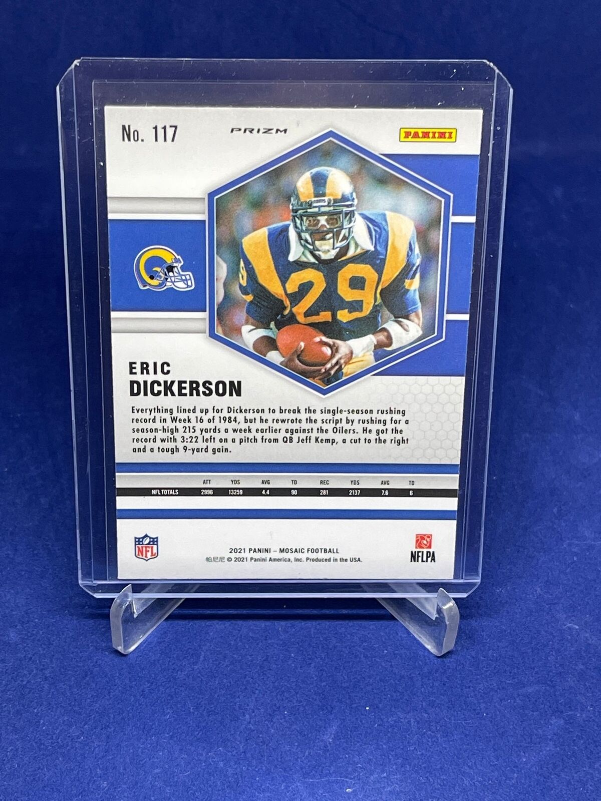 ERIC DICKERSON 2021 PANINI MOSAIC HONEYCOMB PRIZM SP #117