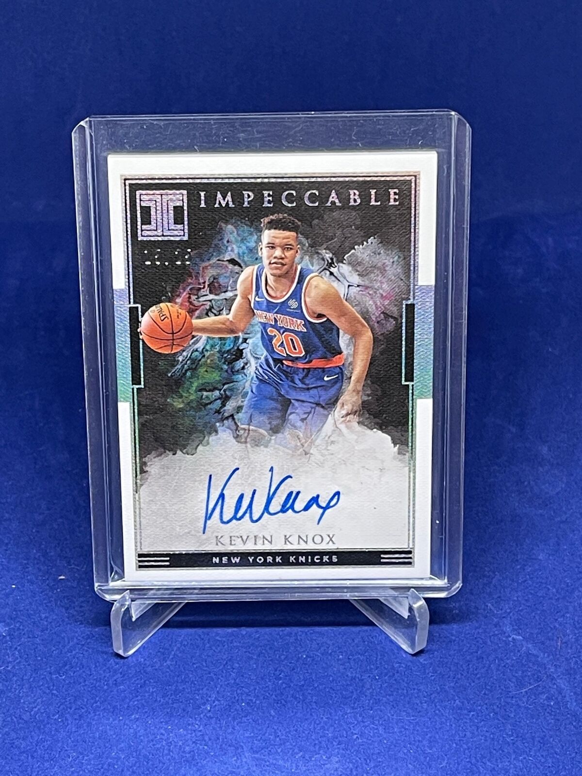 KEVIN KNOX 2018-19 PANINI IMPECCABLE SILVER ON CARD AUTO ROOKIE RC #D 15/25