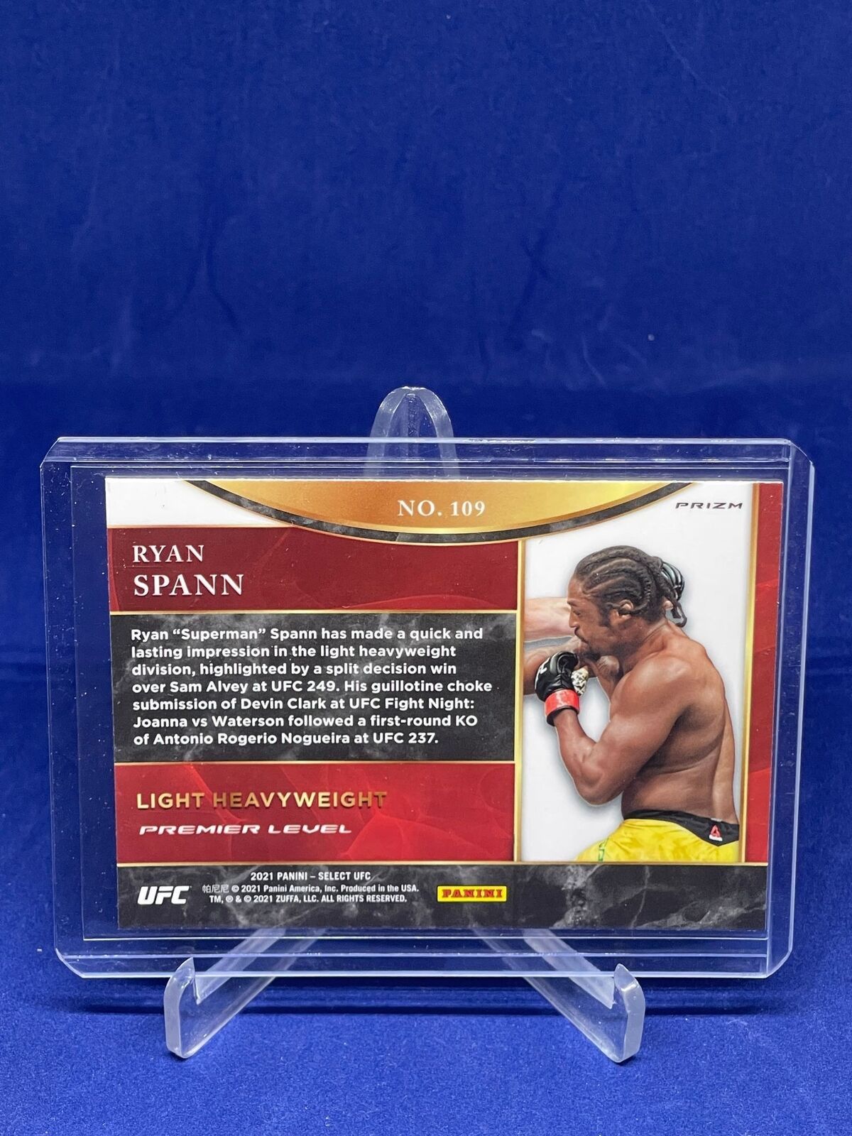 RYAN SPANN 2021 PANINI SELECT UFC PREMIER LEVEL SILVER PRIZM ROOKIE RC #109