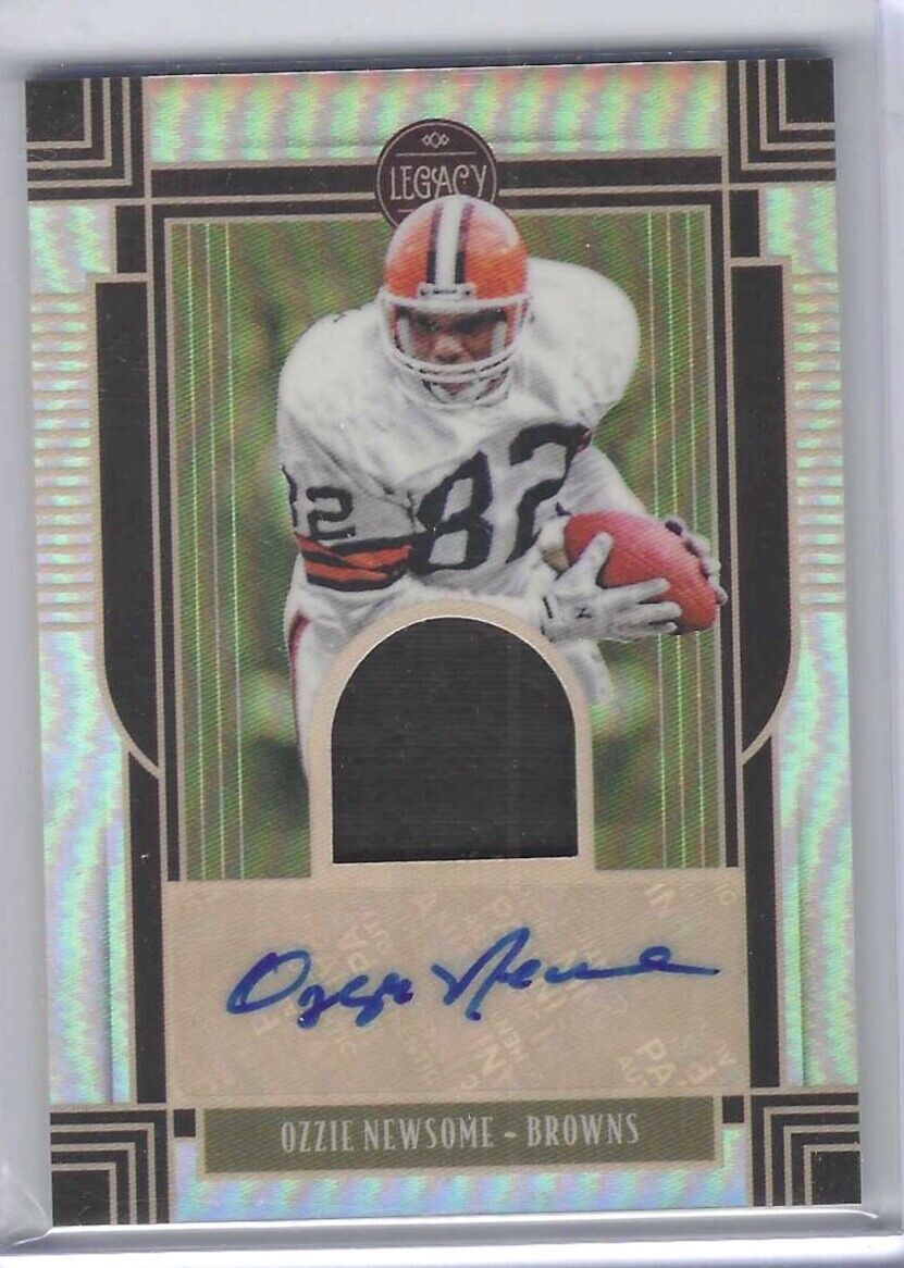 OZZIE NEWSOME 2022 PANINI LEGACY SILVER PRIZM PATCH AUTO #D 046/100