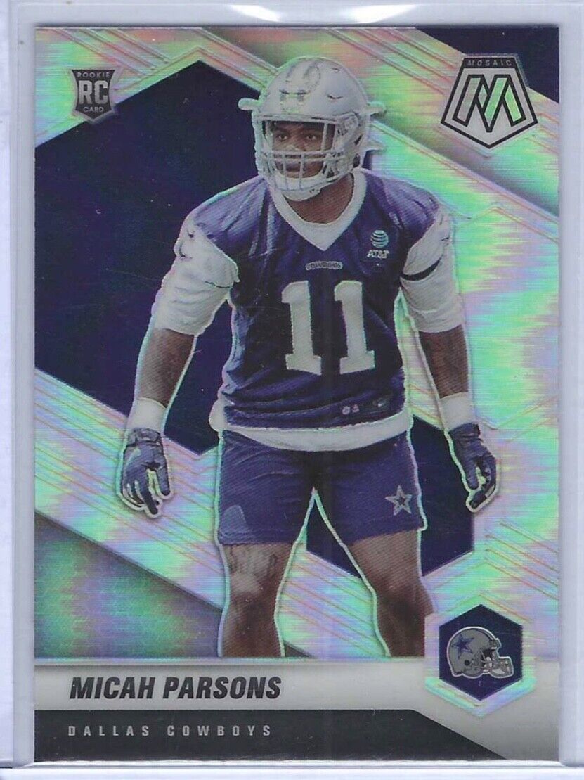 MICAH PARSONS 2021 PANINI MOSAIC VARIATION SILVER PRIZM ROOKIE RC #362-V