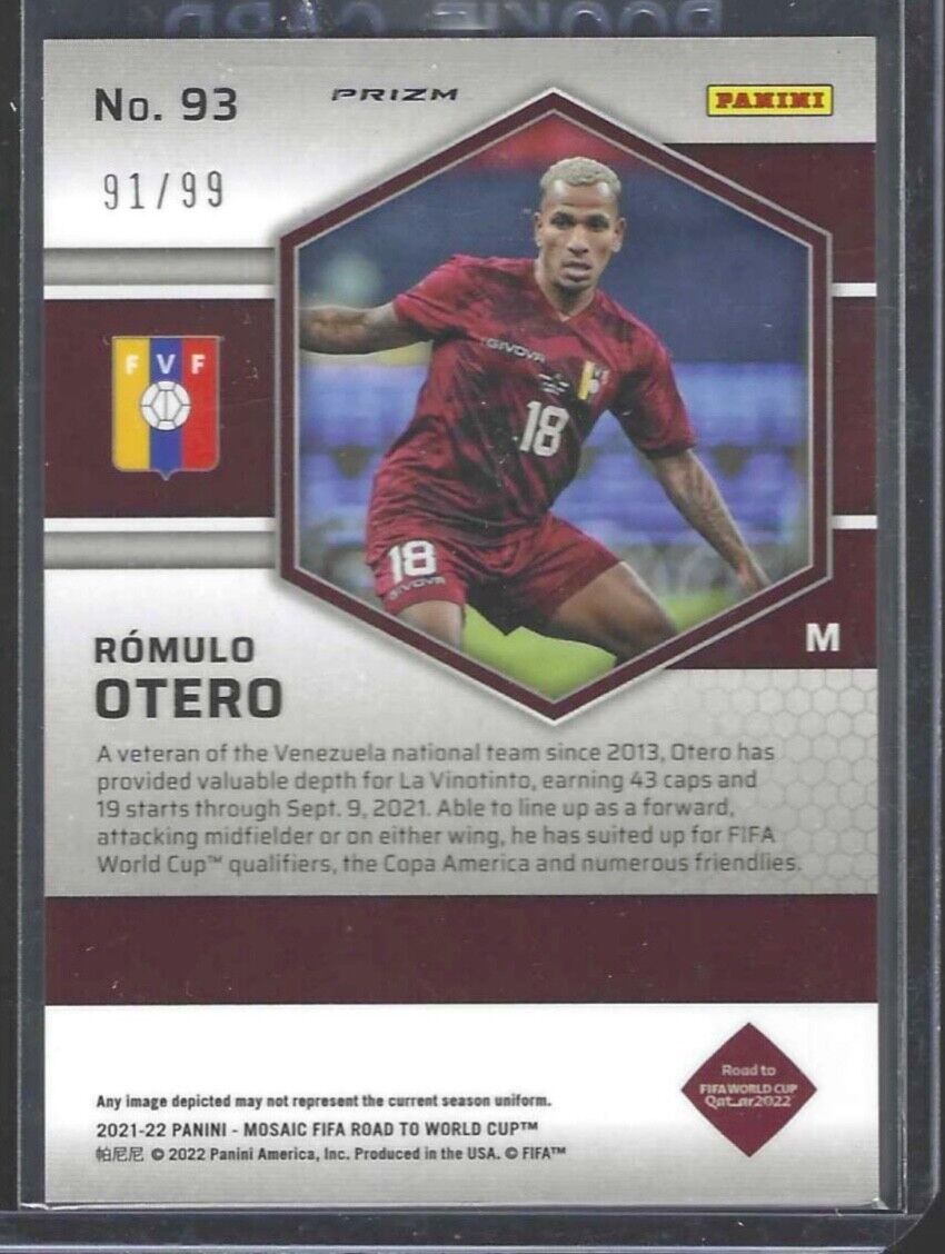 ROMULO OTERO 2021-22 PANINI MOSAIC BLUE MOSAIC PRIZM ROOKIE RC #D 91/99
