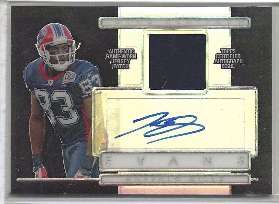 LEE EVANS 2009 TOPPS PLATINUM BLACK REFRACTOR PATCH AUTO #D 18/25