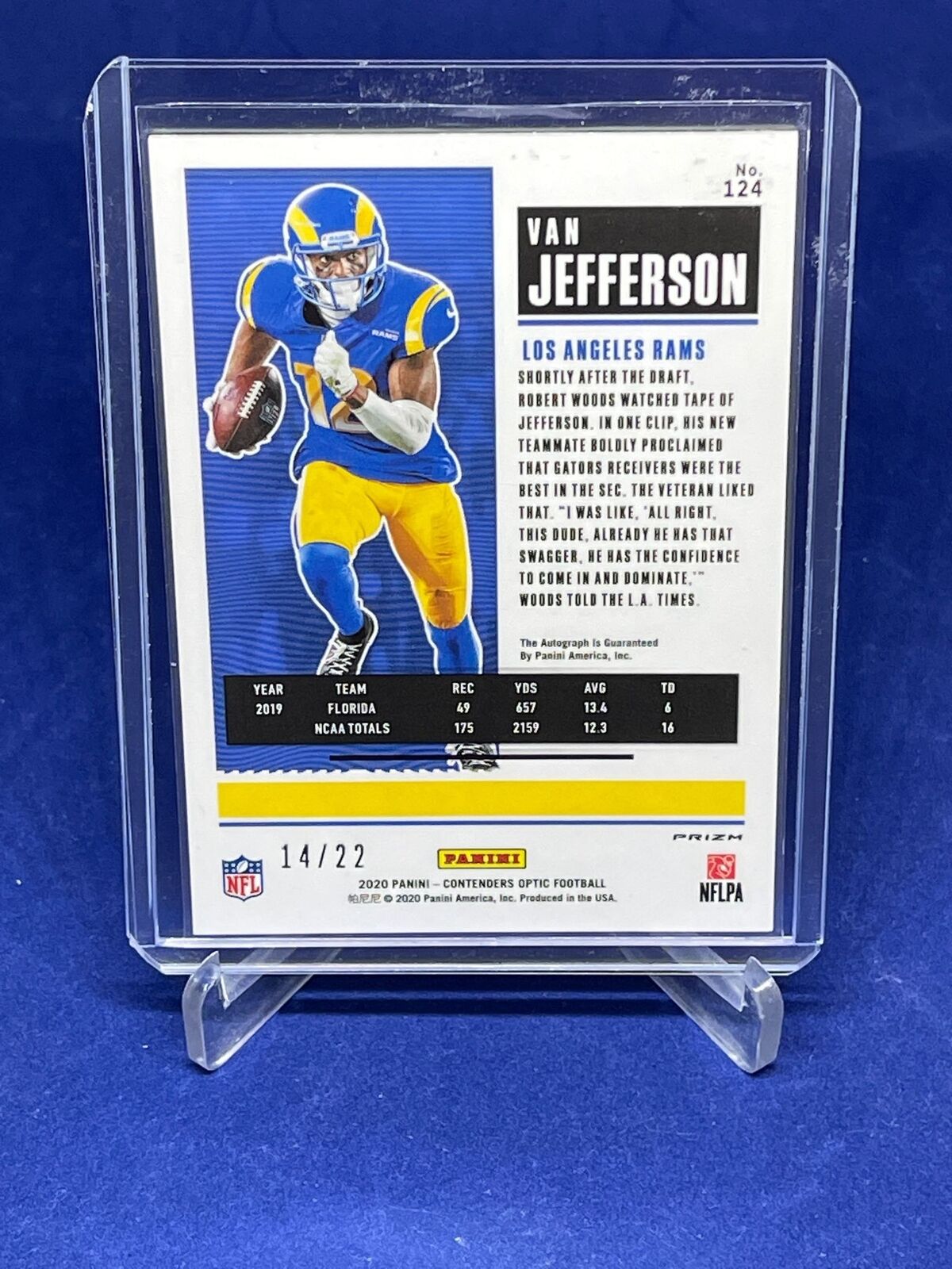 VAN JEFFERSON 2020 PANINI CONTENDERS OPTIC CRACKED ICE TICKET ONCARD AUTO RC /27