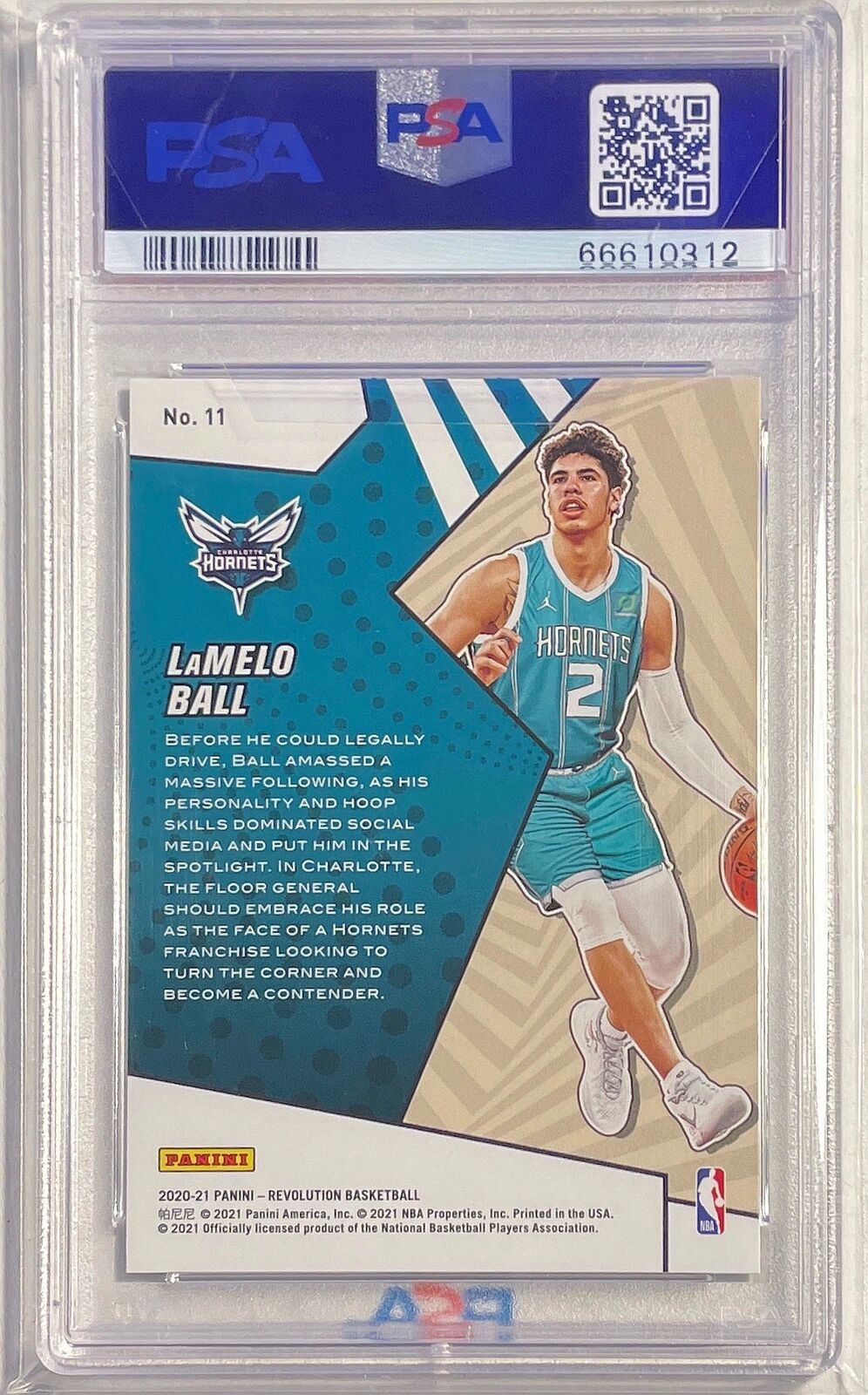LAMELO BALL 2020-21 PANINI REVOLUTION ROOKIE REVOLUTION RC #11 PSA 10 GEM POP 58